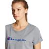 imageChampion Womens Classic Short Sleeve Graphic TShirt Standard Fit Script LogoWhite Script Retired