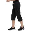 imageChampion Womens Cotton Capris Womens Drawstring Cropped Sweatpants Womens Capri Pants 18quotBlack