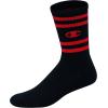 imageChampion mens Crew Socks  Moisturewicking Athletic Socks With Cushioning ampamp Arch Support Size 612Black With 3 Cs  6 Pack