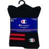 imageChampion mens Crew Socks  Moisturewicking Athletic Socks With Cushioning ampamp Arch Support Size 612Black With Stripes  6 Pack