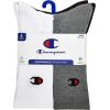 imageChampion mens Crew Socks  Moisturewicking Athletic Socks With Cushioning ampamp Arch Support Size 612Multi White  Grey  Black