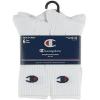 imageChampion mens Crew Socks  Moisturewicking Athletic Socks With Cushioning ampamp Arch Support Size 612White  6 Pack