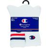 imageChampion mens Crew Socks  Moisturewicking Athletic Socks With Cushioning ampamp Arch Support Size 612White With 3 Cs  6 Pack