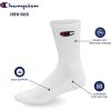 imageChampion mens Crew Socks  Moisturewicking Athletic Socks With Cushioning ampamp Arch Support Size 612White With 3 Cs  6 Pack