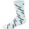 imageChampion mens Crew Socks  Moisturewicking Athletic Socks With Cushioning ampamp Arch Support Size 612White With All Over Script  6 Pack