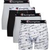 imageChampion Mens Everyday Active Lightweight Stretch Boxer Briefs with Fly  4 PackBlackGrey  4 Pack