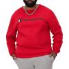 imageChampion Mens Sweatshirt Fleece Midweight Crewneck Sweatshirt Reg Or Big ampamp TallTeam Red Scarlet  Classic Script Logo