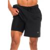 imageChampion Mens Swim Trunks with Compression Liner 2 in 1 Mens Bathing Suit Shorts 7 Inch Inseam Board Shorts for SwimmingBlack