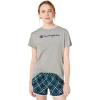 imageChampion Womens Classic Short Sleeve Graphic TShirt Standard Fit Script LogoOxford Gray Script Retired