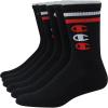 imageChampion mens Crew Socks  Moisturewicking Athletic Socks With Cushioning ampamp Arch Support Size 612Black With 3 Cs  6 Pack