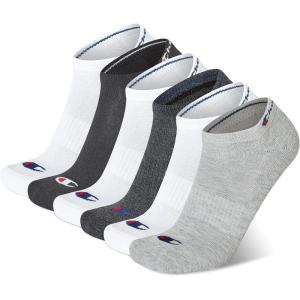 imageChampion Mens 6pack Low Cut Athletic Socks With Moisturewicking Breathable Stretch Size 612Multi Toe Logo