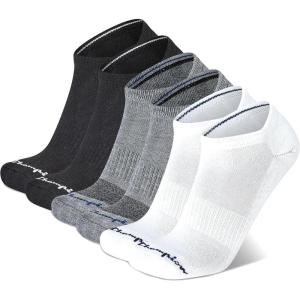 imageChampion Mens 6pack Low Cut Athletic Socks With Moisturewicking Breathable Stretch Size 612Multi White  Grey  Black