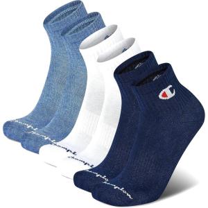 imageChampion Mens Ankle Socks  6Pack MoistureWicking Athletic Socks with Cushioning ampamp Arch Support Size 612Blue Assorted