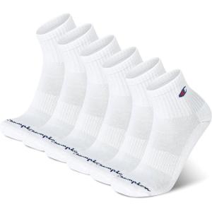 imageChampion Mens Ankle Socks  6Pack MoistureWicking Athletic Socks with Cushioning ampamp Arch Support Size 612High Quarter White