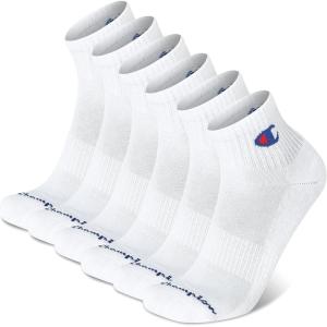 imageChampion Mens Ankle Socks  6Pack MoistureWicking Athletic Socks with Cushioning ampamp Arch Support Size 612White