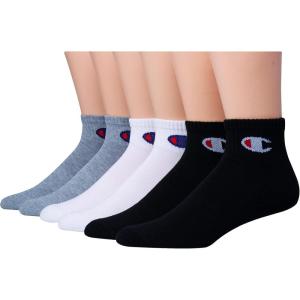 imageChampion Mens Ankle Socks  6Pack MoistureWicking Athletic Socks with Cushioning ampamp Arch Support Size 612WhiteGreyBlack  6 Pack