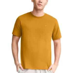 imageChampion Mens Classic Everyday Soft Comfortable TShirt Regular or Big ampamp TallHoney Mustard Yellow  C Logo