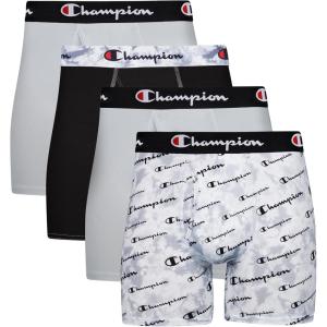 imageChampion Mens Everyday Active Lightweight Stretch Boxer Briefs with Fly  4 PackBlackGrey  4 Pack