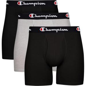 imageChampion Mens Everyday Cotton Stretch 3 PackBlackBlackOxford Grey Heather  3 Pack
