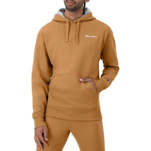 imageChampion Mens Fleece Script Logo Hoodie Reg Or Big ampamp TallBriefly Brown Small Script