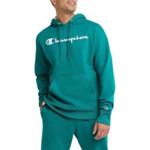 imageChampion Mens Fleece Script Logo Hoodie Reg Or Big ampamp TallDark Emerald Script