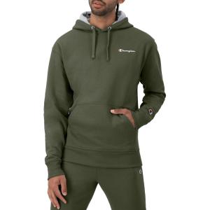 imageChampion Mens Fleece Script Logo Hoodie Reg Or Big ampamp TallGround Green Small Script