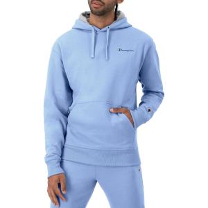imageChampion Mens Fleece Script Logo Hoodie Reg Or Big ampamp TallPlaster Blue Small Script