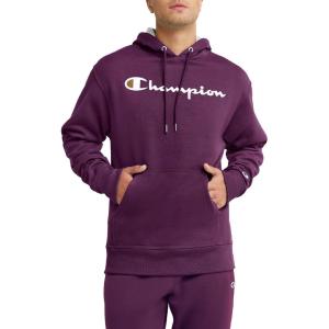 imageChampion Mens Fleece Script Logo Hoodie Reg Or Big ampamp TallPlum Port Script