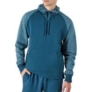 imageChampion Mens Pullover Fleece Hoodie Midweight C Logo Reg Or Big ampamp TallMetallic Teal C Logo
