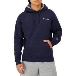 imageChampion Mens Pullover Fleece Hoodie Standard Fit Midweight C Logo Available in Regular and Big ampamp TallNavy  Small Script Logo