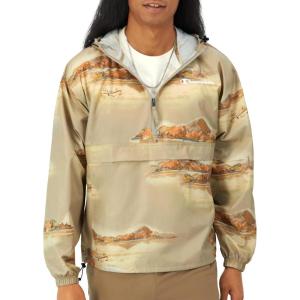imageChampion Mens Stadium Packable Jacket Retired ColorsArctic Cold Beige Small Script
