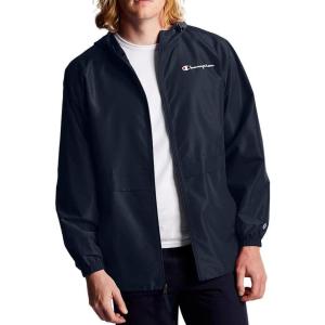 imageChampion Mens Stadium Packable Jacket Retired ColorsBlack Small  Small Script Logo