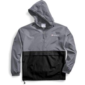 imageChampion Mens Stadium Packable Jacket Retired ColorsRich Stone GreyBlack