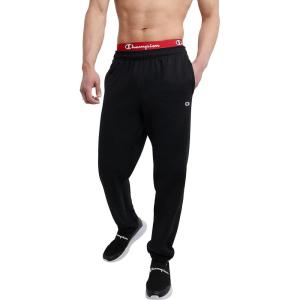 imageChampion Mens Sweatpants Fleece Comfortable Relaxedbottom Pants for Men Reg Or Big ampamp TallBlack  C Patch Logo