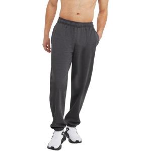 imageChampion Mens Sweatpants Fleece Comfortable Relaxedbottom Pants for Men Reg Or Big ampamp TallGranite Heather  C Patch Logo