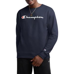 imageChampion Mens Sweatshirt Fleece Midweight Crewneck Sweatshirt Reg Or Big ampamp TallNavy  Classic Script Logo