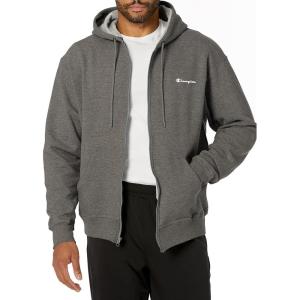 imageChampion Mens Zipup Hoodie Comfortable Zipup Hoodie Sweatshirt for Men Reg Or Big ampamp TallGranite Heather Small  Small Script Logo