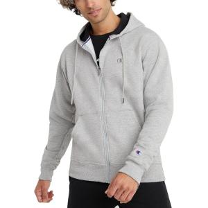 imageChampion Mens Zipup Hoodie Comfortable Zipup Hoodie Sweatshirt for Men Reg Or Big ampamp TallOxford Gray  C Logo