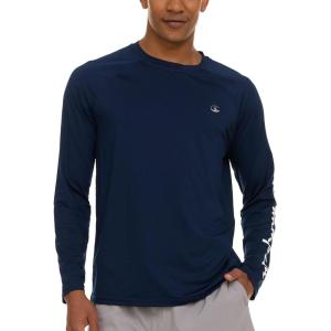 imageChampion Rash Guard for Men Long Sleeve Mens Swim Shirt for Fishing Hiking UPF 50 SPF Sun UV Protection Quick DryNavy