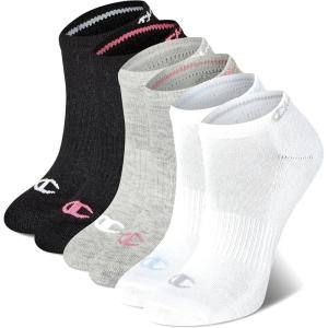 imageChampion Womens 6Pack Low Cut Athletic Socks with MoistureWicking Breathable Stretch Size 59Multi Toe Logo