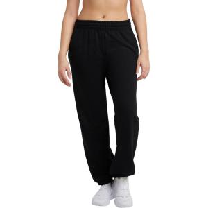 imageChampion Womens CinchedBottom Fleece Sweatpants Oversized Fit MidweightBlack