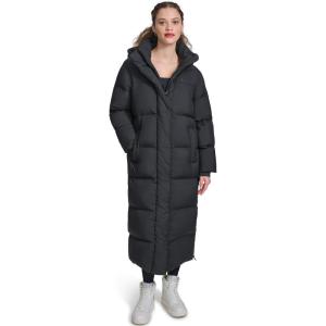 imageChampion Womens Extra Long Quilted Puffer Jacket With HoodBlack