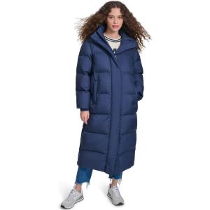 imageChampion Womens Extra Long Quilted Puffer Jacket With HoodNavy