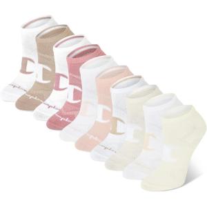 imageChampion Womens Lightweight Low Cut 10Pack Moisturewicking Athletic Socks Size 59Neutral Assorted Logo