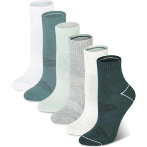 imageChampion Womens Quarter Socks  6Pack Cushioned Athletic Socks with MoistureWicking Arch Support Size 59Green Assorted