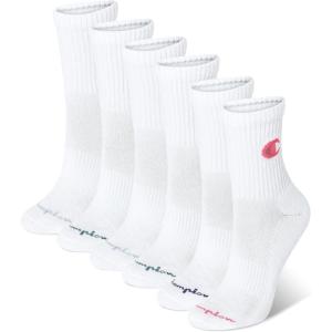 imageChampion Womens Quarter Socks  6Pack Cushioned Athletic Socks with MoistureWicking Arch Support Size 59High Quarter White