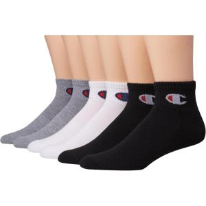 imageChampion Womens Quarter Socks  6Pack Cushioned Athletic Socks with MoistureWicking Arch Support Size 59WhiteGreyBlack