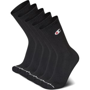 imageChampion mens Crew Socks  Moisturewicking Athletic Socks With Cushioning ampamp Arch Support Size 612Black