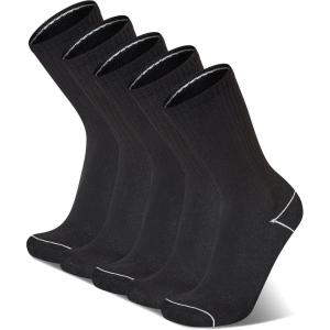 imageChampion mens Crew Socks  Moisturewicking Athletic Socks With Cushioning ampamp Arch Support Size 612Black HeelToe