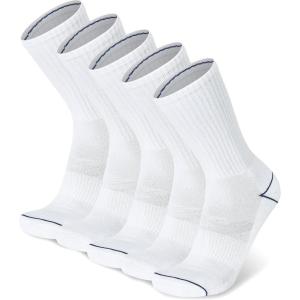 imageChampion mens Crew Socks  Moisturewicking Athletic Socks With Cushioning ampamp Arch Support Size 612White HeelToe